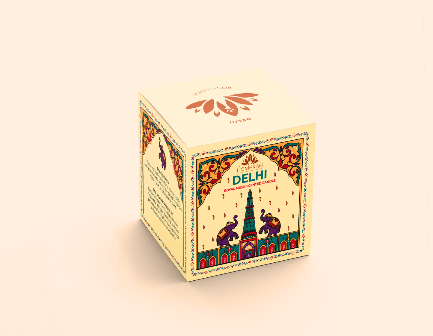 Homerah Premium Scented Soy Wax Jar Candle - Delhi Royal Musk (150gm / 25 Hours Burn Time)