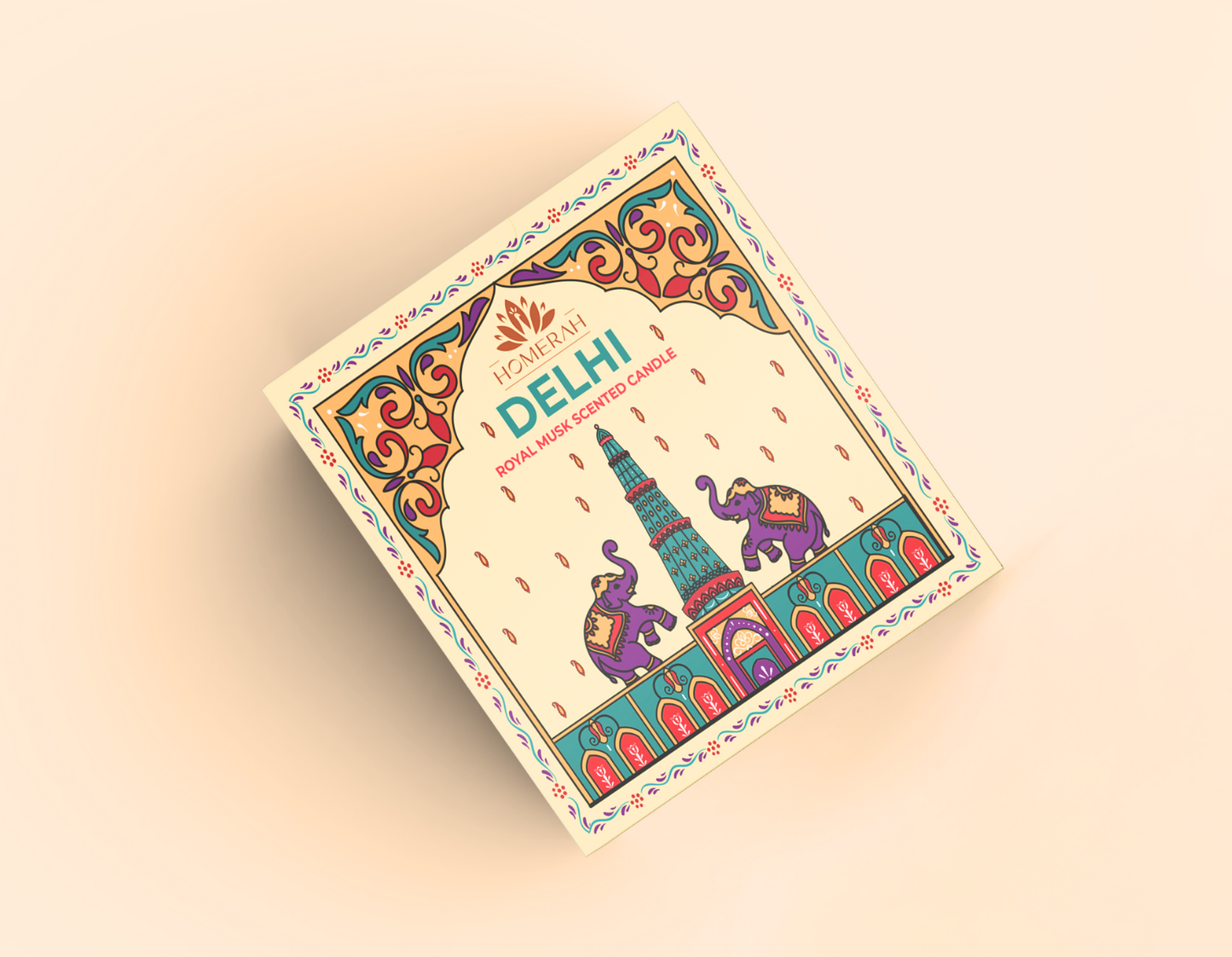 Homerah Premium Scented Soy Wax Jar Candle - Delhi Royal Musk (150gm / 25 Hours Burn Time)