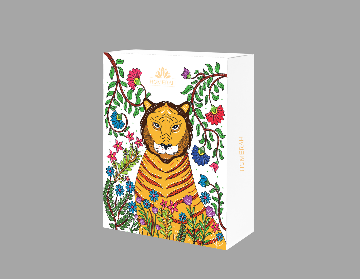 Homerah Coastal Treasure Collection In Gond Tiger Gift Box - Set of 2 Fine Room Parfums - BAGA BEACH (Costal Citrus) x1, HAVELOCK ISLAND (White Sand & Wild Flora) x1