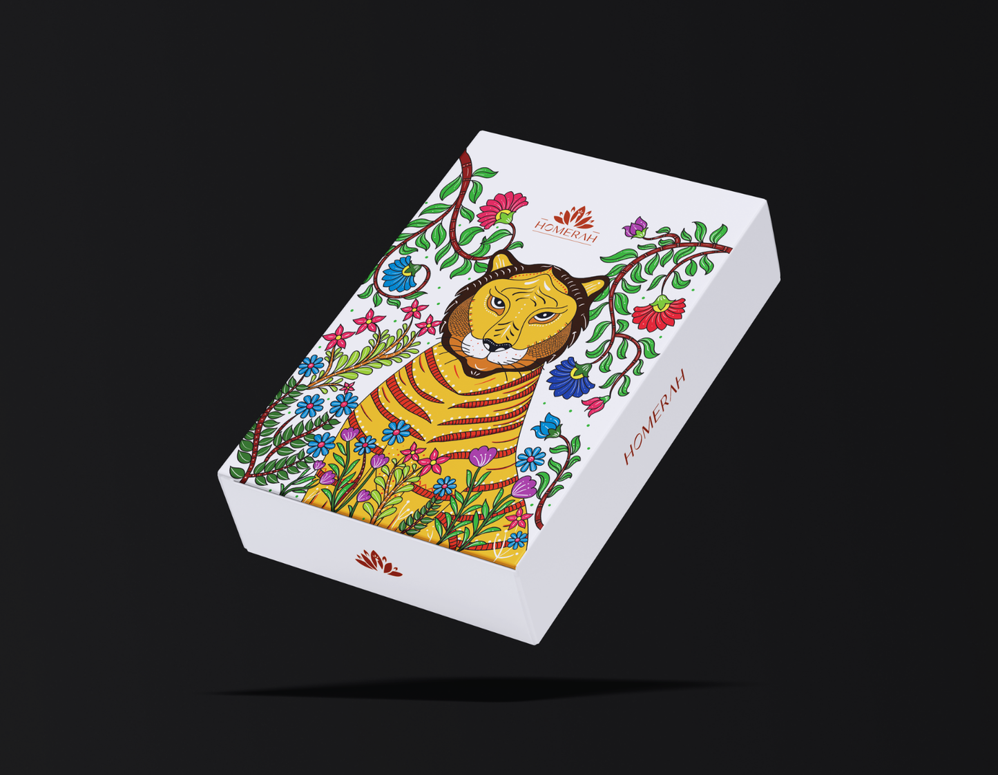 Homerah Divinity Collection In Gond Tiger Gift Box - Set of 2 Fine Room Parfums - DWARKA ADHEESH (Sandalwood & Saffron) x2