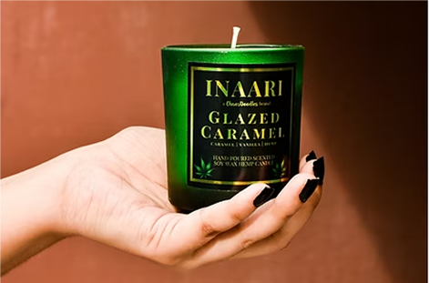 INAARI - GLAZED CARAMEL | Caramel Vanilla Scented Hemp Soy Wax Candle Festive Ti