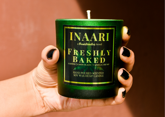 INAARI - FRESHLY BAKED | Coffee Chocolate Scented Hemp Soy Wax Candle | Festive