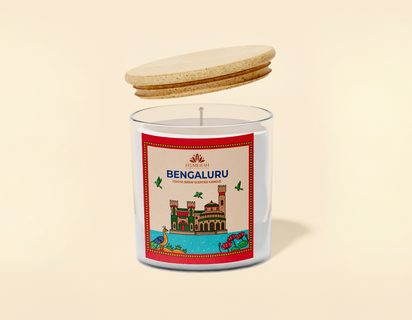 Homerah Premium Scented Soy Wax Jar Candle - Bengaluru Cocoa Brew (150gm / 25 Hours)