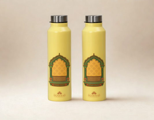 Homerah Regal Collection in Jharokha Gift Box - Set of 2 - Designer Stainless Steel Bottles x2