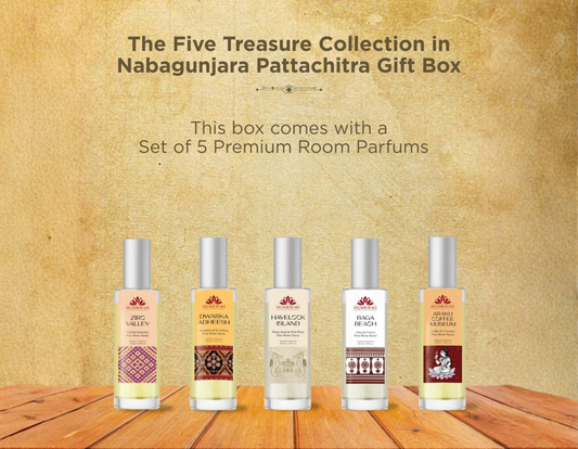 Homerah Five Treasure Collection in Pattachitra Nabagunjara Exquisite Gift Box - Set of 5 Fine Room Parfumes