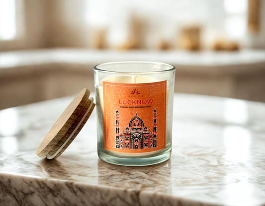 Homerah Premium Scented Soy Wax Jar Candle - Lucknow Nawabi Oudh (150gm / 25 Hours Burn Time)