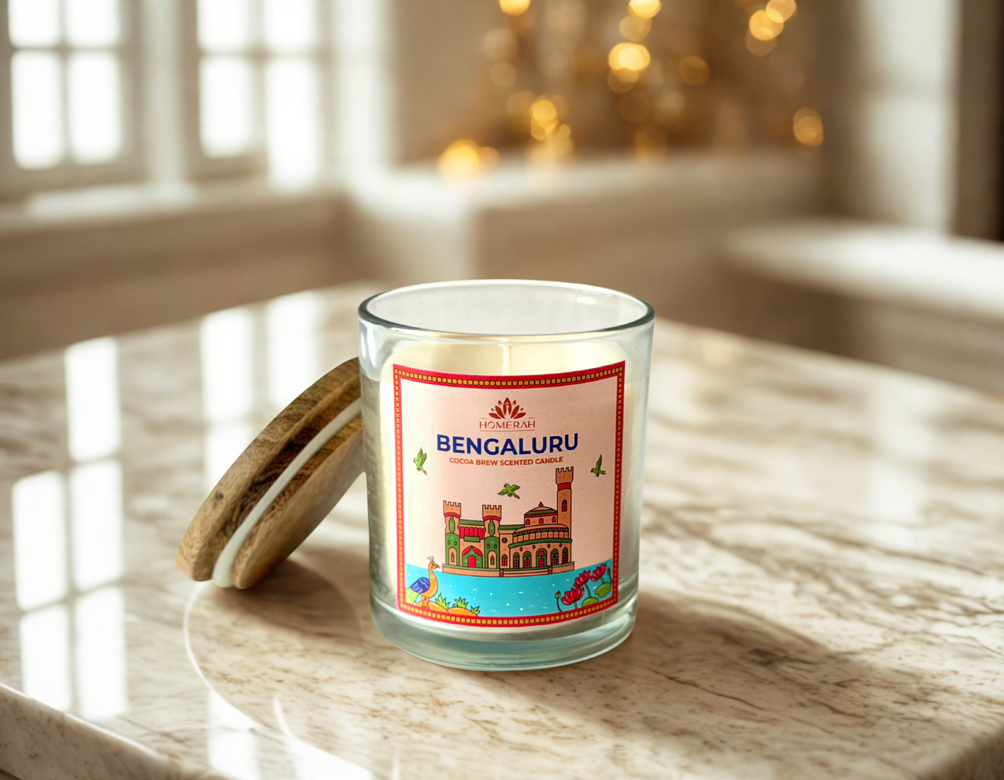 Homerah Premium Scented Soy Wax Jar Candle - Bengaluru Cocoa Brew (150gm / 25 Hours)