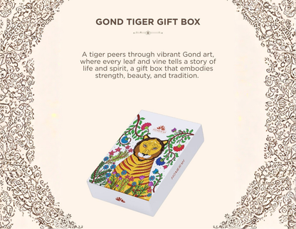 Homerah Divinity Collection In Gond Tiger Gift Box - Set of 2 Fine Room Parfums - DWARKA ADHEESH (Sandalwood & Saffron) x2