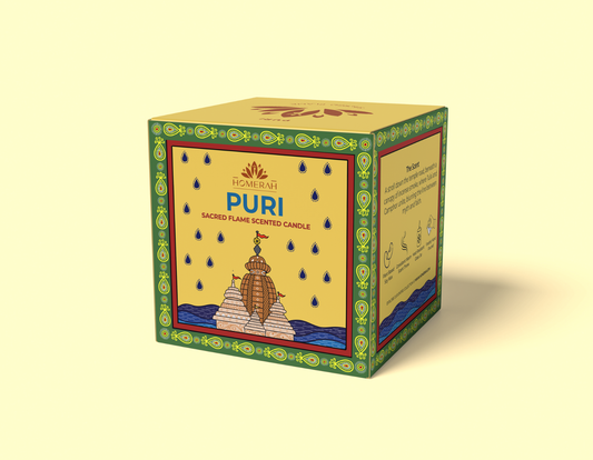 Homerah Premium Scented Soy Wax Jar Candle - Puri Sacred Flame (150gm / 25 Hours Burn Time)