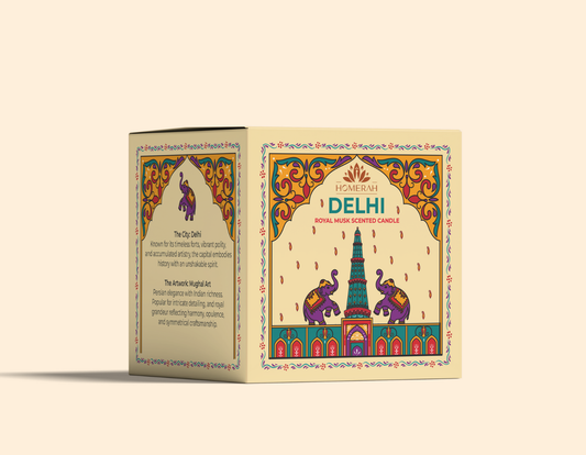 Homerah Premium Scented Soy Wax Jar Candle - Delhi Royal Musk (150gm / 25 Hours Burn Time)