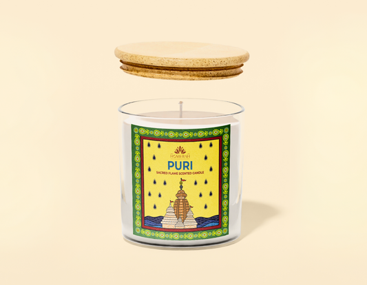 Homerah Premium Scented Soy Wax Jar Candle - Puri Sacred Flame (150gm / 25 Hours Burn Time)