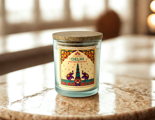 Homerah Premium Scented Soy Wax Jar Candle - Delhi Royal Musk (150gm / 25 Hours Burn Time)