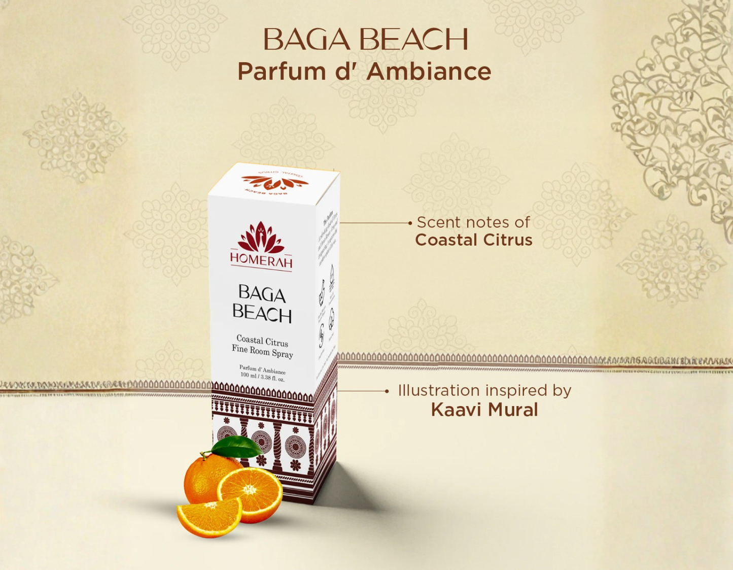 Homerah Luxury Room Spray (Parfum d' Ambiance) - Baga Beach - Coastal Citrus (100ml)