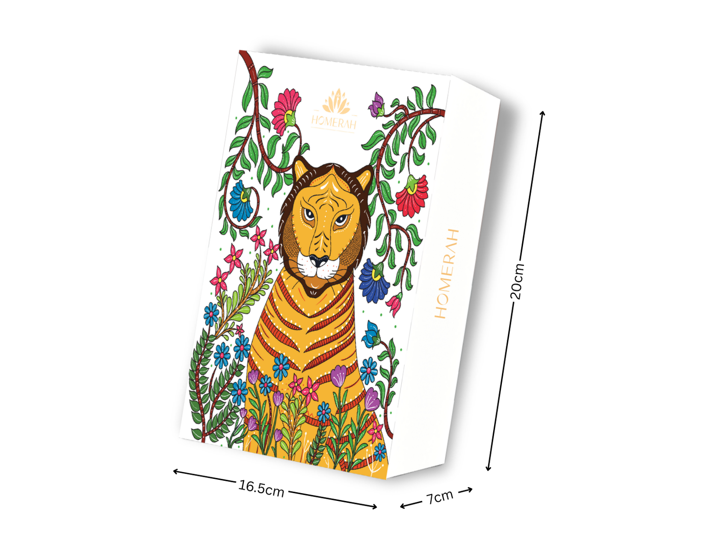 Homerah Divinity Collection In Gond Tiger Gift Box - Set of 2 Fine Room Parfums - DWARKA ADHEESH (Sandalwood & Saffron) x2