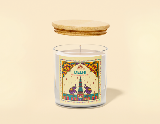 Homerah Premium Scented Soy Wax Jar Candle - Delhi Royal Musk (150gm / 25 Hours Burn Time)