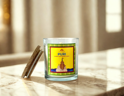 Homerah Premium Scented Soy Wax Jar Candle - Puri Sacred Flame (150gm / 25 Hours Burn Time)