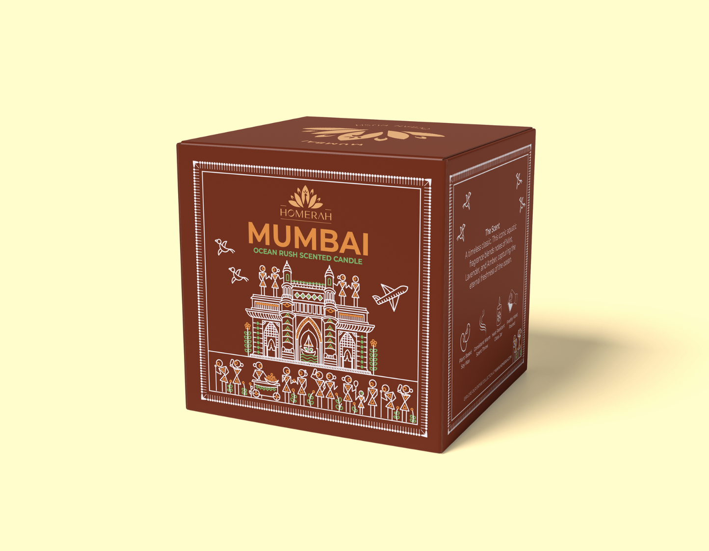 Homerah Premium Scented Soy Wax Jar Candle - Mumbai Ocean Rush (150gm / 25 Hours Burn Time)