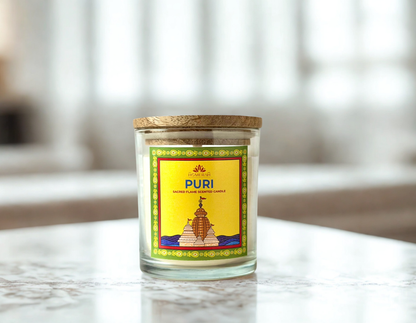 Homerah Premium Scented Soy Wax Jar Candle - Puri Sacred Flame (150gm / 25 Hours Burn Time)