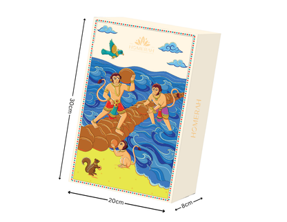 Homerah Epic Collection in Tanjore Ram Setu Gift Box - Set of 2 - Designer Stainless Steel Bottles x2