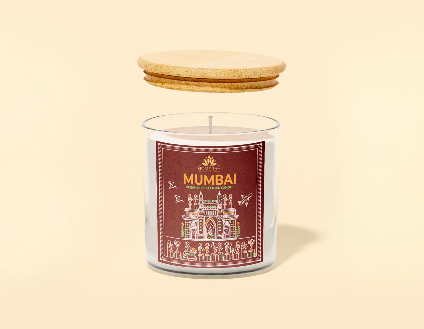 Homerah Premium Scented Soy Wax Jar Candle - Mumbai Ocean Rush (150gm / 25 Hours Burn Time)