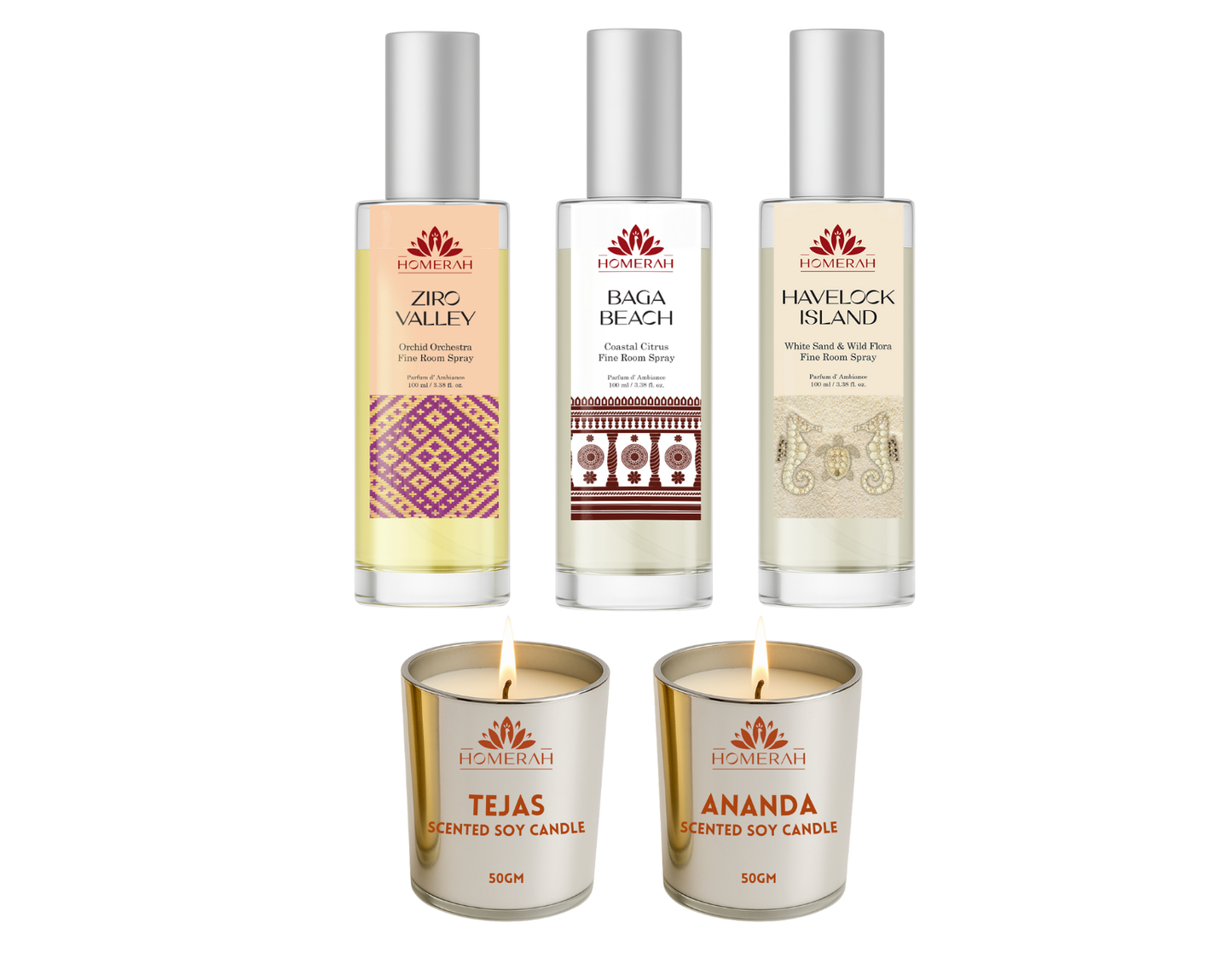 Homerah Scentscapes of India Collection In Jharokha Gift Box - Set of 5