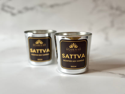 Homerah Pichwai Peacock Gift Box - Set of 2 Scented Soy Wax Luxury Candles - SATTVA (Lemongrass) x2