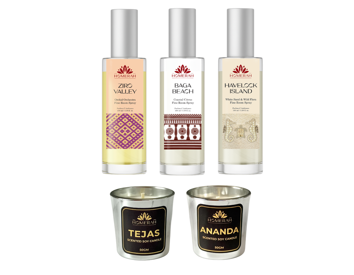 Homerah Scentscapes of India Collection In Jharokha Gift Box - Set of 5